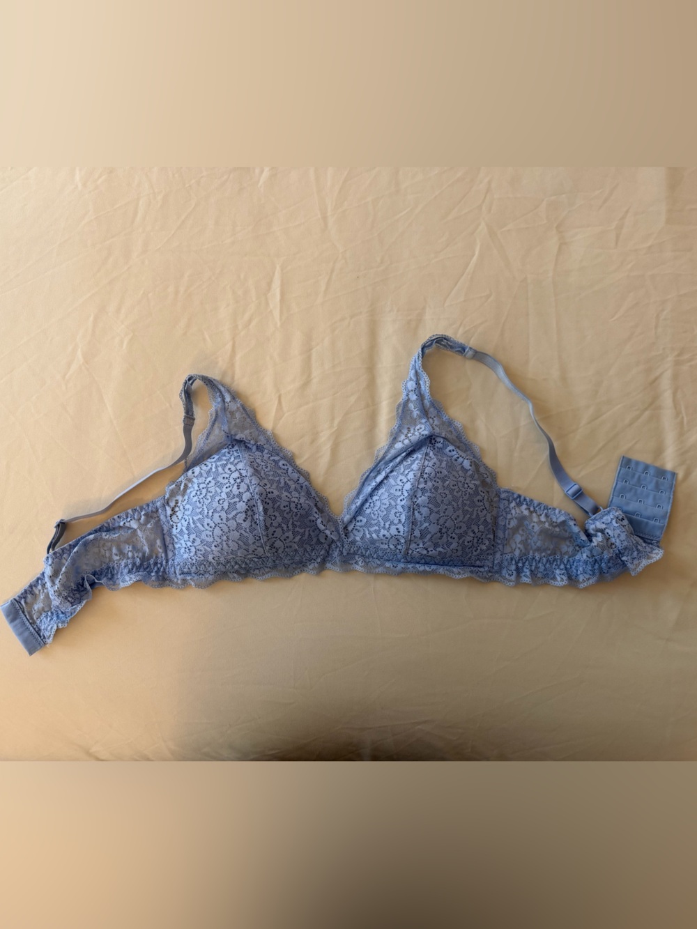 Lace Triangle Bralette in Light Blue